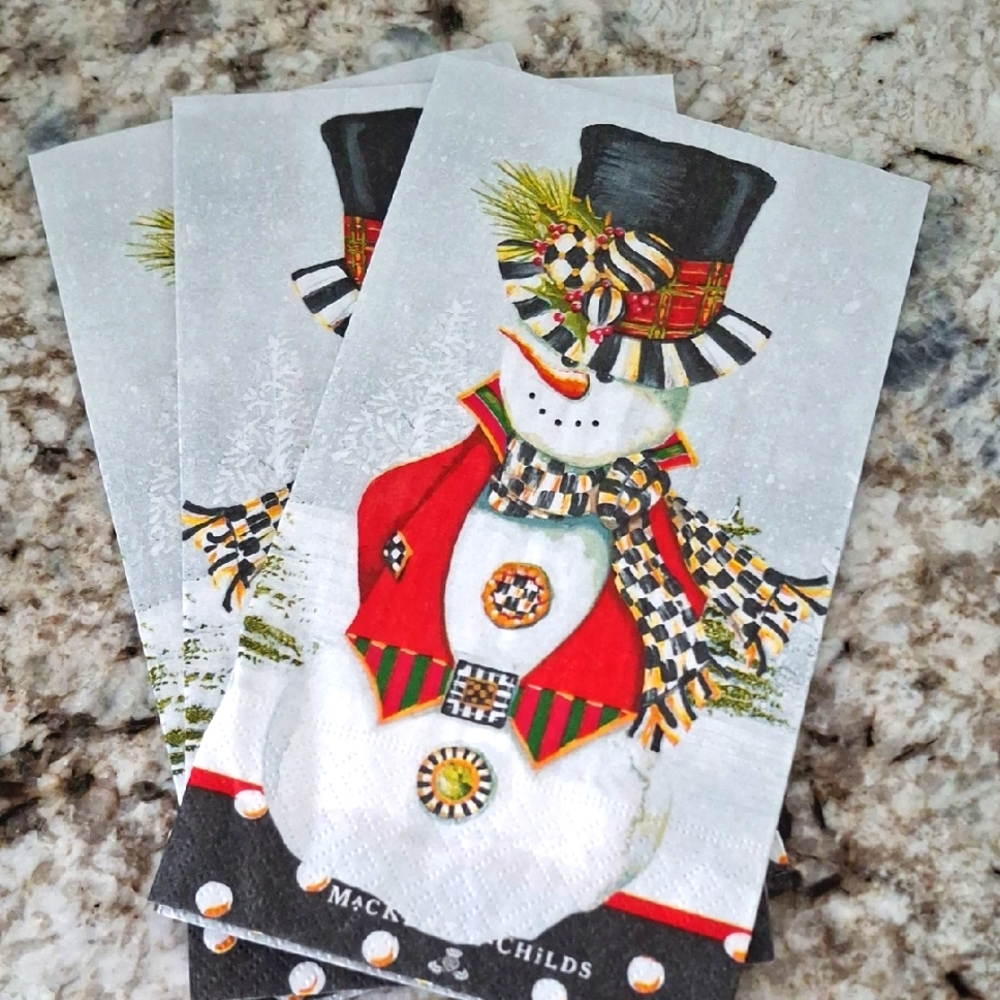 Mackenzie-Childs Festive Snowman Napkins for Decopage 3 for $20